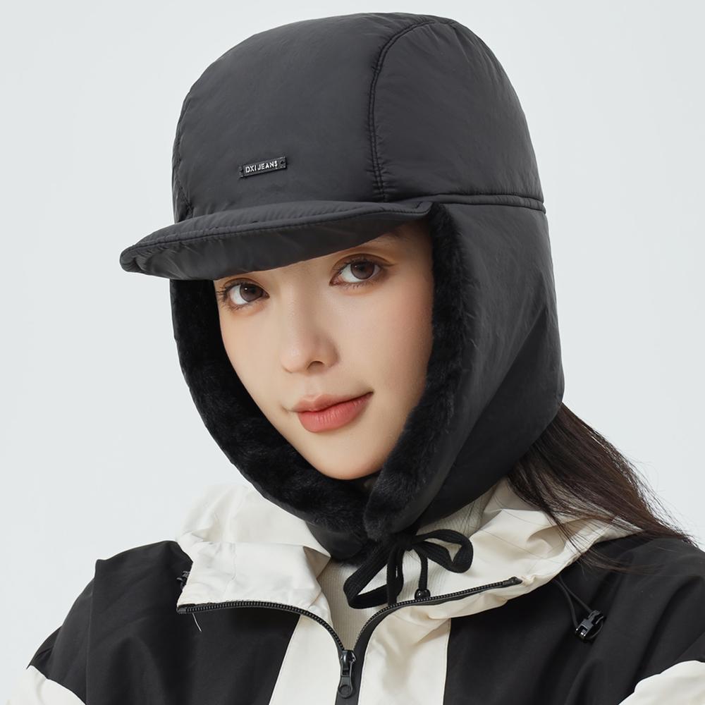 Новый стиль Мода Женская шапка-бомбер Зимняя теплая плюшевая меховая шапка Шапки в стиле пилота для женщин Ветрозащитная и морозостойкая шапка