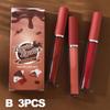 Набор из 3-х антипригарных блесков для губ. Бархатная помада, водостойкий невыцветающий блеск для губ, антипригарный, с чистым цветом.