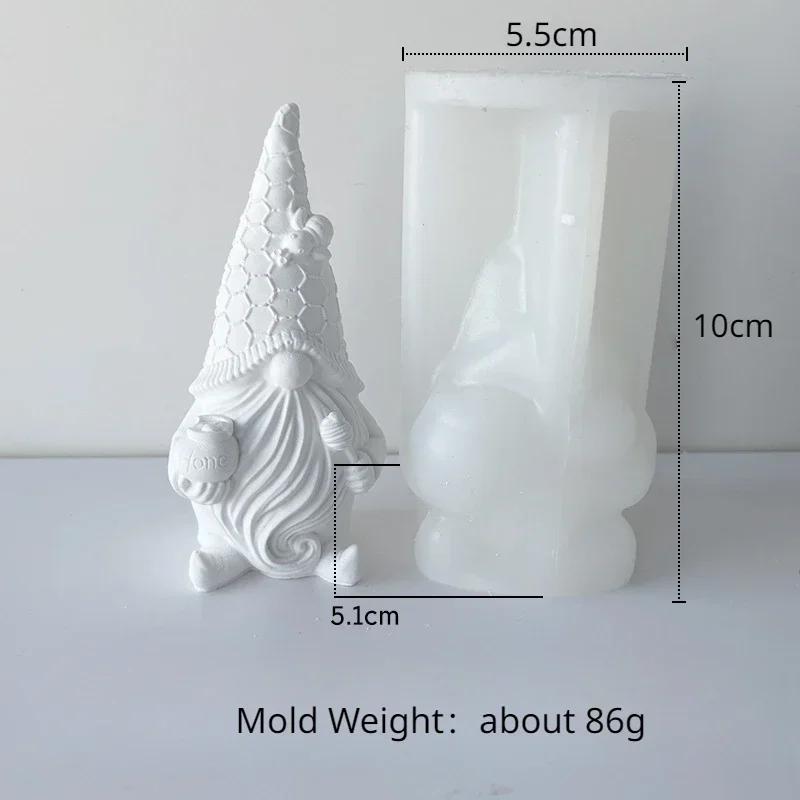 Santa Claus Aromatherapy Candle Silicone Mold Faceless Dwarf Gypsum Decoration Cement Mold DIY Candle Making Mold Christmas Gift