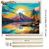 RUOPOTY DIY Painting By Numbers Kit Sunset Feather Scenery DIY Oil Acrylic Modern Canvas Adult Set Home Decoration Gift 40x50cm