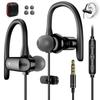 Wired Open Ear with No Can Make Adjustable Air Compatible with and Other Gaming Comes with Storage Black Earphones, 3.5mm Jack, Microphone,