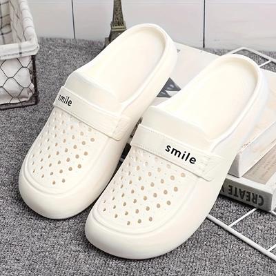 Тапочки Baotou, женские противоскользящие полутапочки EVA с плоской подошвой, пляжная обувь с дырочками, толстая дышащая подошва