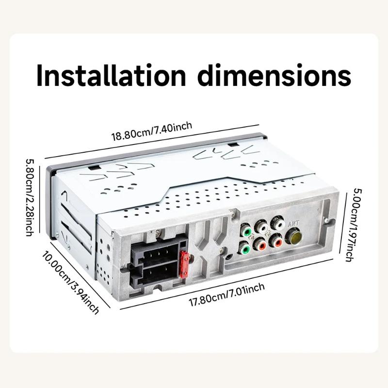 Новый 1-DIN автомобильный MP3-радиоприемник, 7-цветная светодиодная подсветка, FM/AM, двойной Bluetooth, USB, AUX, встроенные динамики 10 Вт x 2, GPS-трекер автомобиля, стерео головное устройство, зарядка Type-C