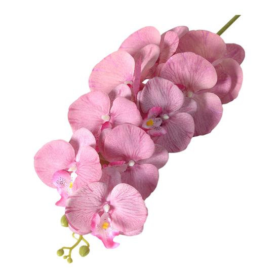 Искусственные Цветы Фаленопсис 100 см Длинный Стебель Реалистичные На Ощупь Искусственная Ветка Орхидеи с 9 Головками Полностью Расцветшие для Вазы Дома Свадебной Вечеринки Центральный Элемент