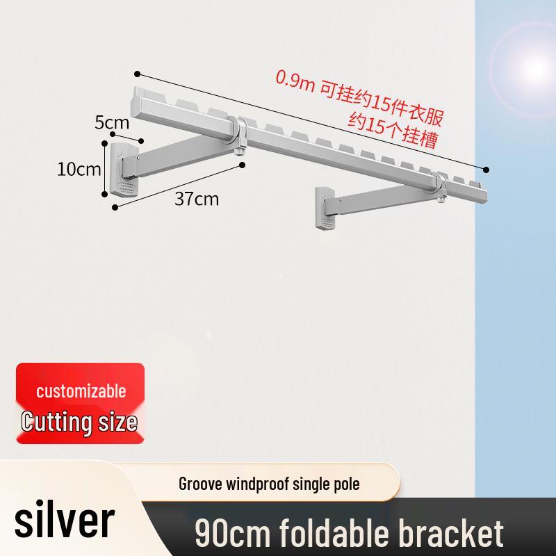 Folding Telescopic Wall-Mounted Clothes Drying Rack for Balcony or Bay Window
