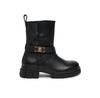 Leather Ankle Boots Biker FW0FW08313, Black