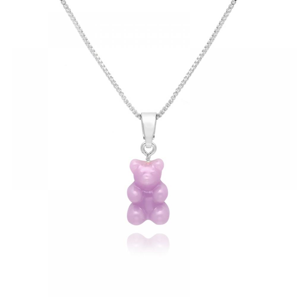 Ностальгический мишка Лаванда Классический Соединитель Серебро