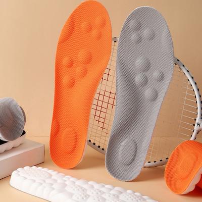 1 пара Высокоэластичная латексная стелька, Дышащая амортизирующая подушка для поддержки свода стопы, Ортопедический дизайн, Универсальная мягкая стелька для спорта и повседневной носки