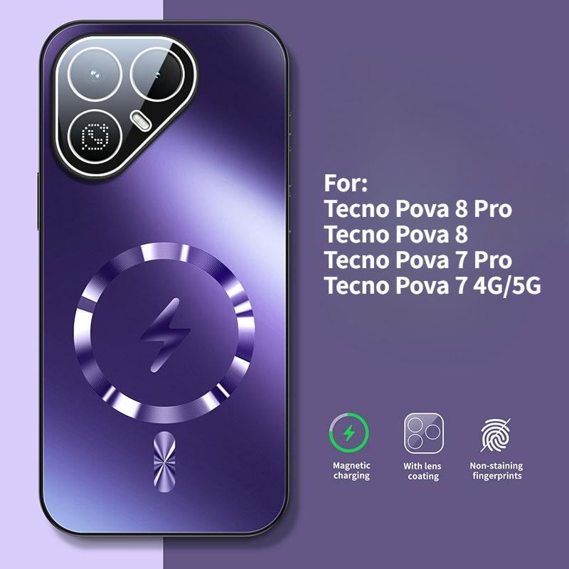 Чехол для Tecno Pova 8 7 Pro 4G 5G Новый AG Матовый Молния Магнитный PC-TPU Чехол для Tecno Pova 8 Pro Ударопрочный Бампер Funda