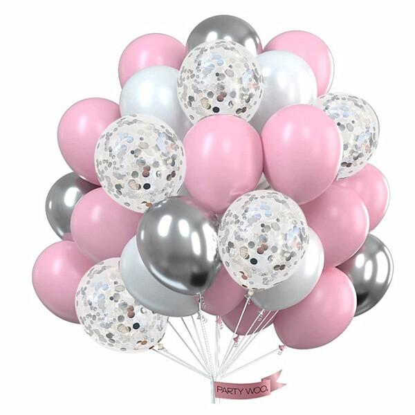 30 шт., металлические латексные шары Globos, конфетти, прозрачные воздушные шары, свадебное украшение, детский душ, декор для свадьбы, дня рождения