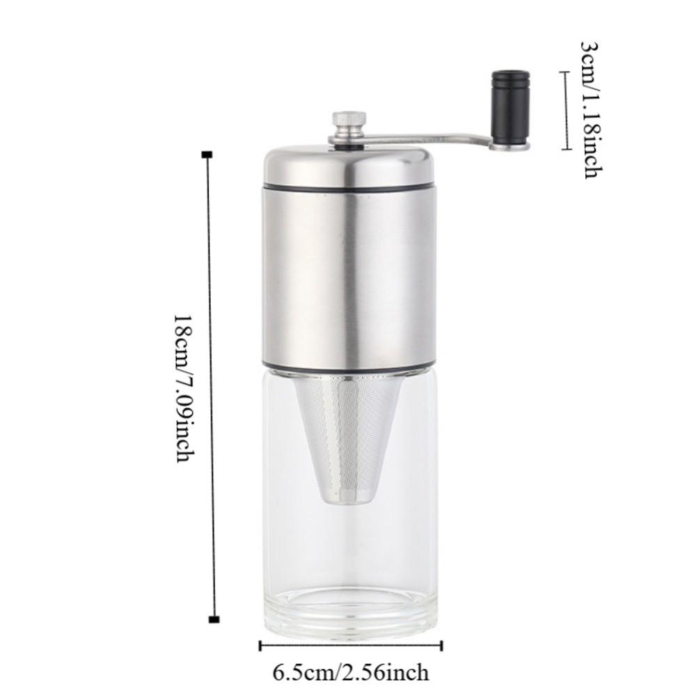 2 in 1 Hand-cranked Coffee Grinder Manual with Filter Travel Coffee Mill Adjustable Coarseness Ceramic Grinding Core