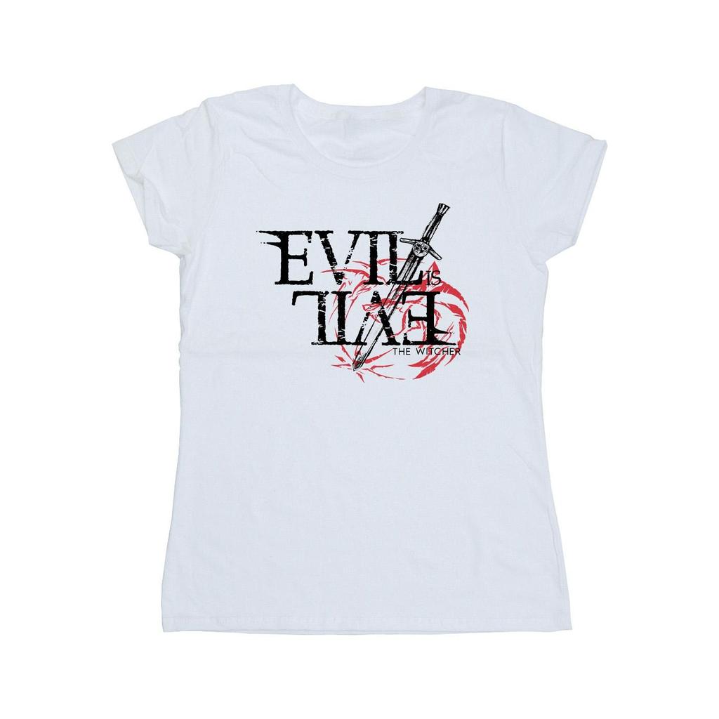 Netflix Womens/Ladies The Witcher Evil Is Evil Cotton T-Shirt
