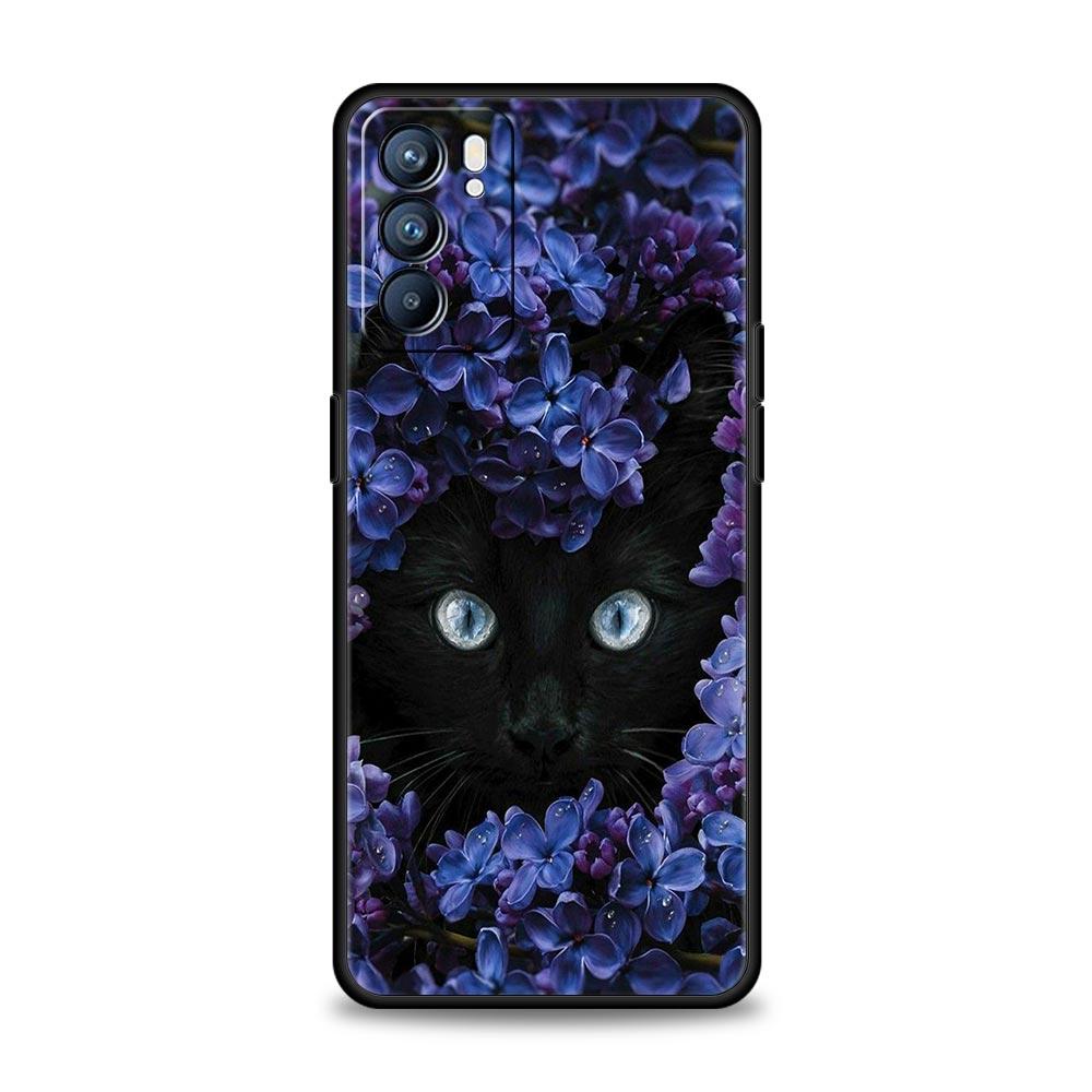 Милый Чехол для Телефона с Кошкой-Детективом Для Oppo Reno8 Reno7 Reno6 Pro A54 5G Find X6 X5 A53 A52 A9 A15 A95 A17 A16 A76 A74 A57 A31 Обложка