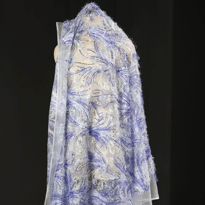 Бусины Бахрома из перьев Блестки Сетчатая ткань Текстура Сетчатое кружево Платье Дизайнерская ткань Марля Материал Для рукоделия Свадебное платье Одежда для рукоделия