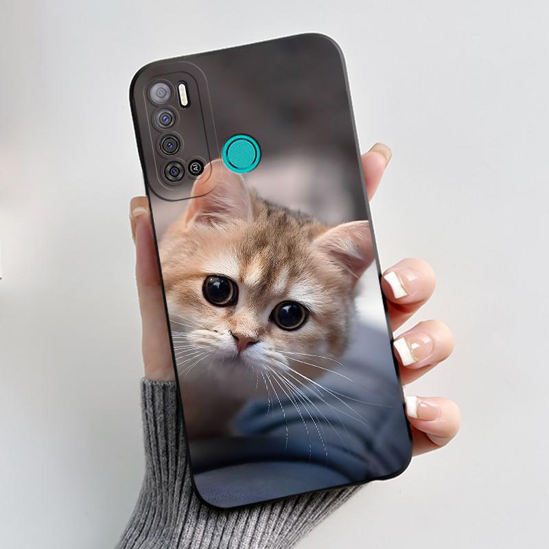 Для Tecno Pouvoir 4 Pro LC8 Чехол Эстетичный Милый Кот Ударопрочный Силиконовый Мягкий ТПУ Чехол Для Tecno Pouvoir 4 Чехол LC7 Оболочка Funda