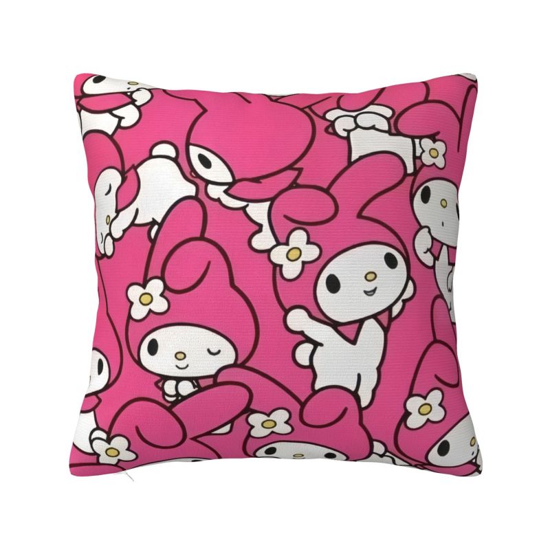 Индивидуальная роскошная наволочка для подушки Sanrio My Melody в стиле аниме для дивана, полиэстер, мультяшная, милая, декоративная для спальни