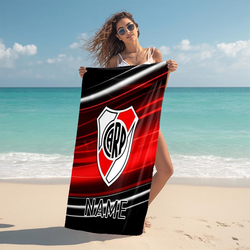Personalized River Plate Crest Beach Towel Microfiber Beach Towel Thin Absorbent for Beach Swimming Yoga Bath Sports. 0910174