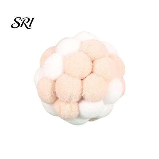 Plush Cat Toy Ball with Built-in Bell Soft Macaron Balls Fun Plaything Bite-Resistant Chew Toys for Indoor Cats and Kittens Noise Making