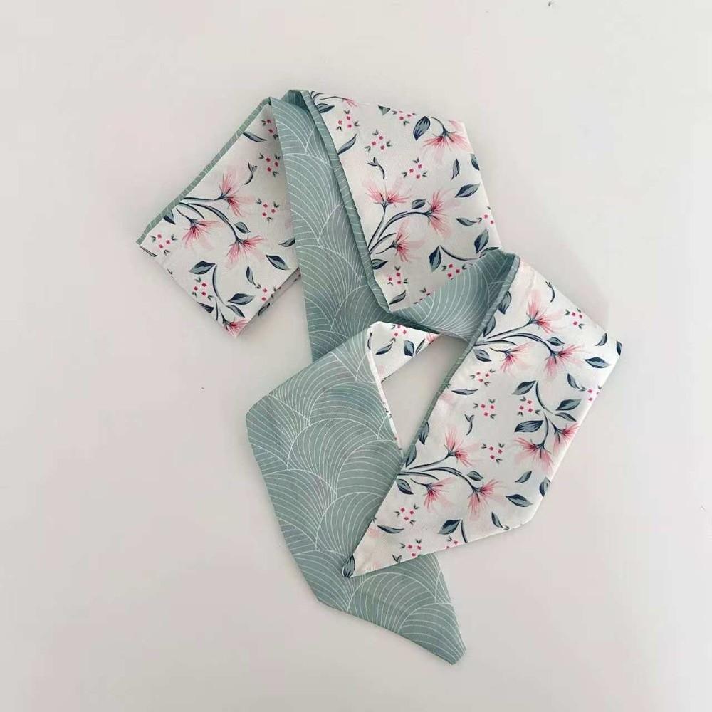 Headband Small Silk Scarf Floral Print Hairband Decorative Ribbon  Women Hair Accessory