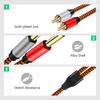 LiuTian Mono Phone x Pin x 2 Audio Cable RCA Cable Converter Cable 2 x RCA Male to 2 x Mono Male to 2x Mono Male Nylon 2-RCA 6.35mm 6.35mm Braid. (2m)