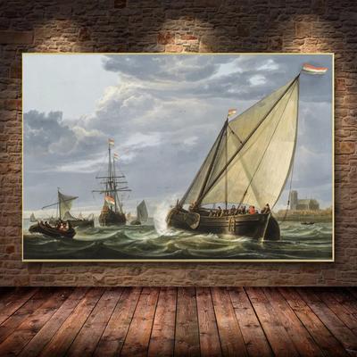 Винтажный Парусный Корабль Морской Пейзаж Холст Картина Плакат Корабль Фрески Печатает Волну Настенные Художественные Фотографии для Гостиной Домашний Декор