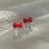 Серьги-бантики Year'S Christmas Red Autumn Winter High-End Stud Earrings Christmas Jewelry Gift