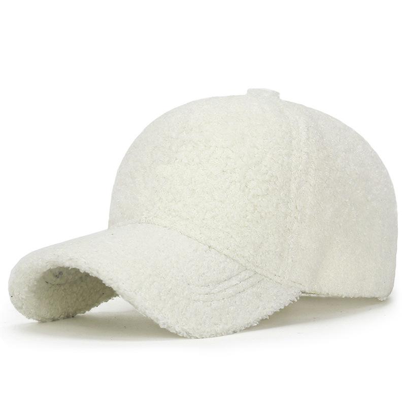 Осенне-зимняя однотонная легкая кепка из овечьей шерсти, теплая флисовая кепка с плюшевым лицом, мужская и женская бейсболка с жестким верхом