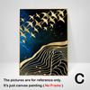 Unframed Abstract Golden Moon Canvas Art Painting Mountain Birds Nordic Posters and Prints Wall Pictures for Living Room Bedroom Home Decor