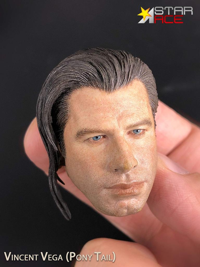 Star Ace Toys Pulp Fiction Vincent Vega Ponytail Scale Painted Action Figure 2.0 Ver. 1/6
