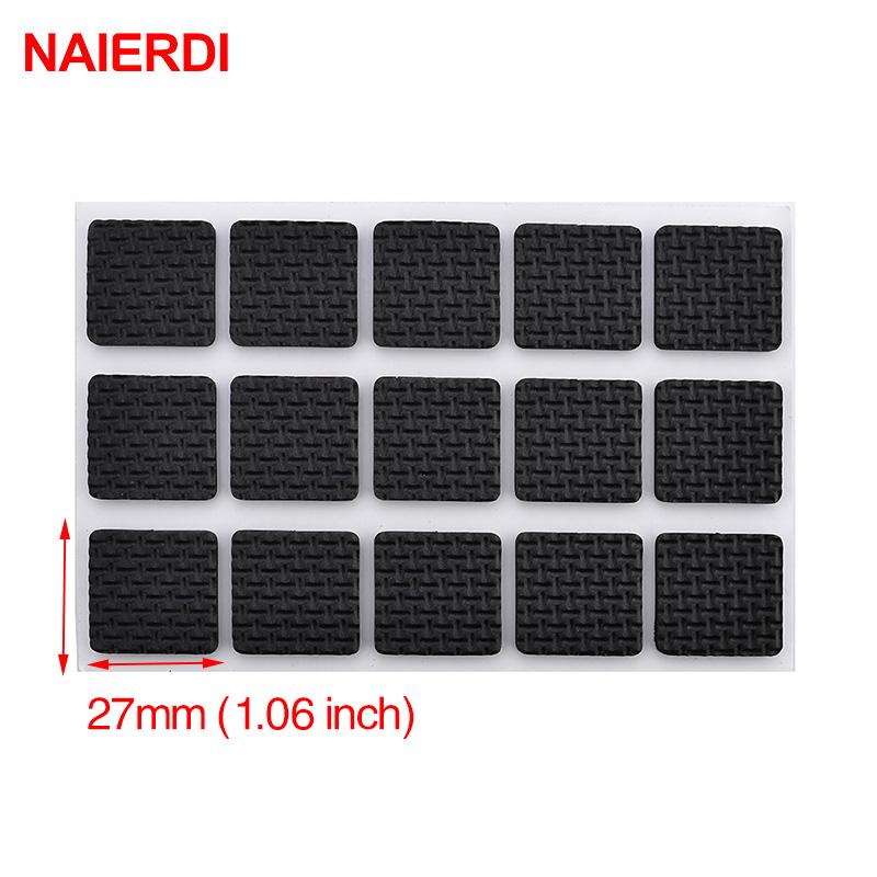 Rubber Pads For Chair Legs 1-24pcs Anti Slip Mat Bumper Damper Non-Slip Round Square Self Adhesive Table Feet Protector Hardware