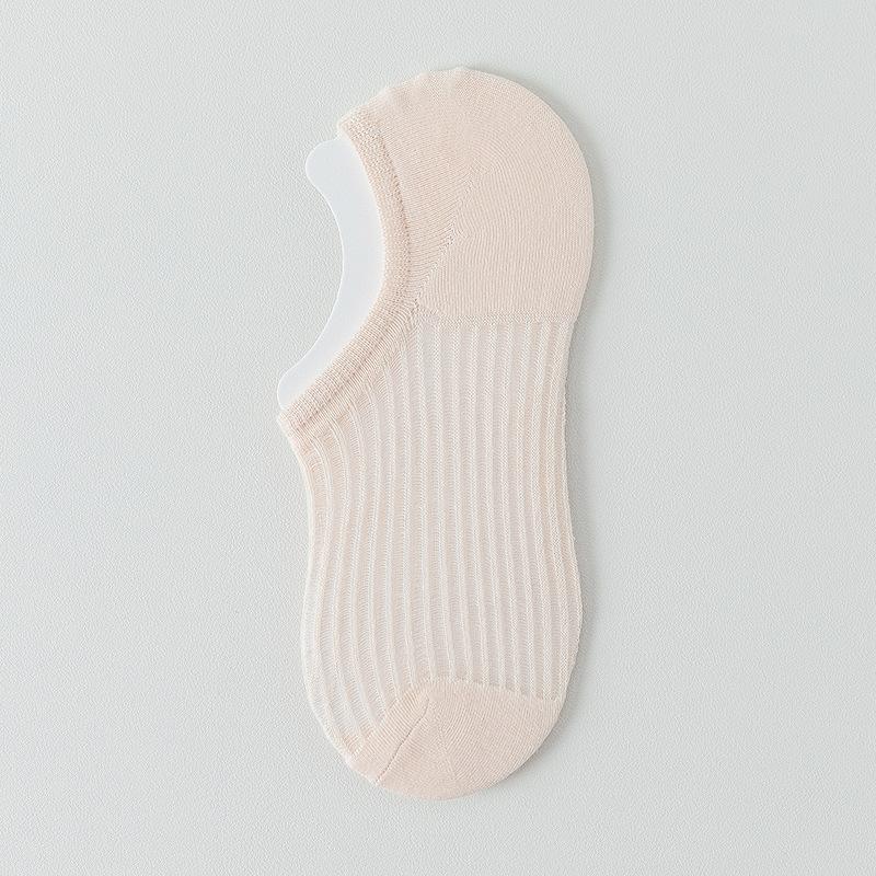 Женские летние тонкие дышащие сетчатые силиконовые нескользящие невидимые носки-лодочки с низким верхом и мелким вырезом