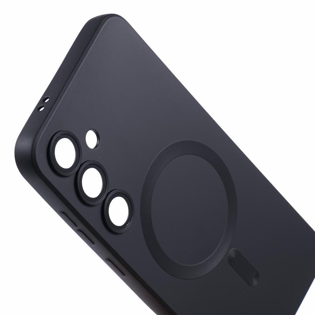 For Samsung Galaxy S24+ Case with Lens Film Compatible with MagSafe Rubberized TPU Phone Cover