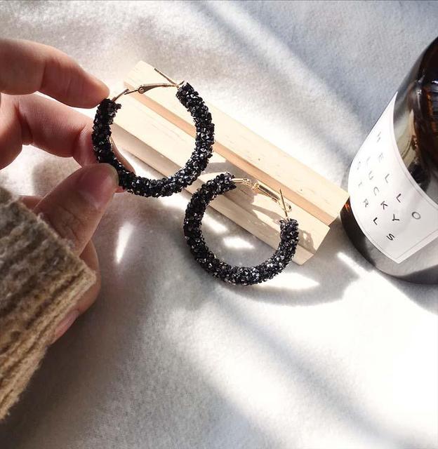 Серьги с подвесками, преувеличенные геометрические круглые блестящие круглые серьги с матовым кристаллом, большие серьги, модные украшения, женский новый дизайн