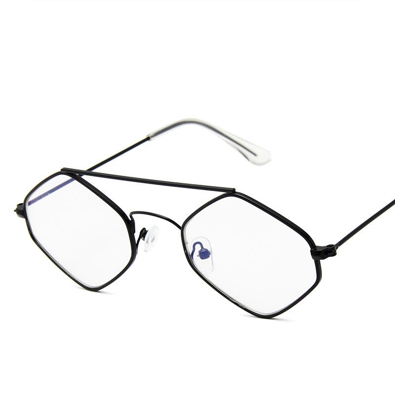 Очки с двойным лучом, модные океанские очки, полигональные унисекс-солнцезащитные очки, металлические, женские, мужские, дикие ретро-солнцезащитные очки с бриллиантами