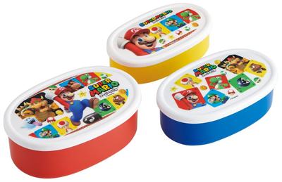 Набор для хранения Skater Bento Антибактериальный, из коробок Super Mario, Контейнеры, 3 шт., Япония, 23 см, Для мальчиков, SRS3SAG-A