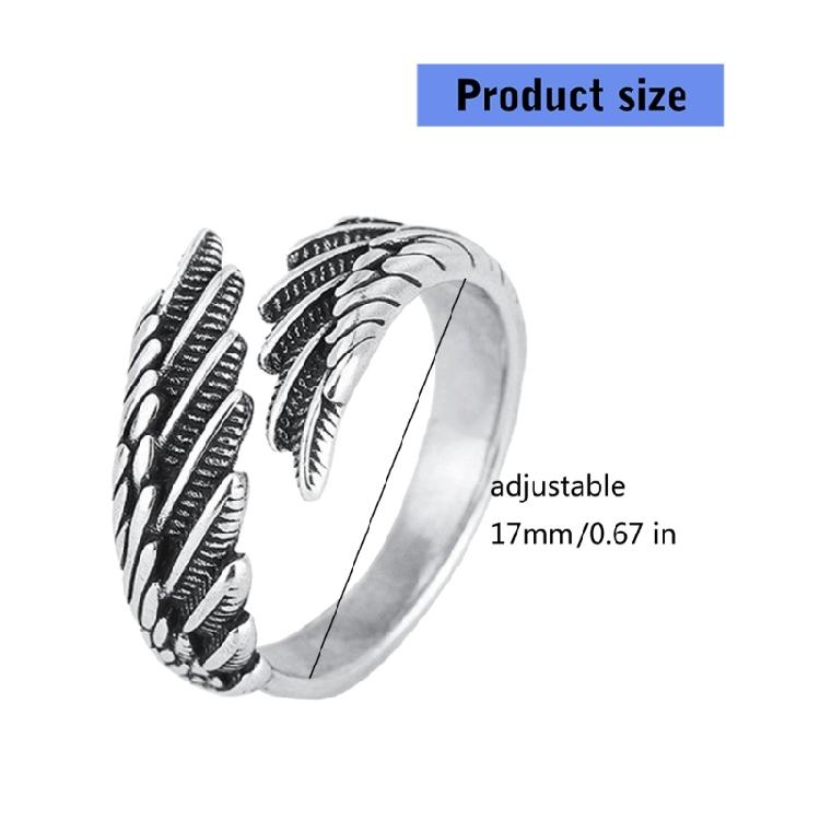 Минималистичные Кольца с Узором из Перьев Серебристый Тон Регулируемые Украшения Ретро Стиль Унисекс Подарки для Особых Моментов Ношение