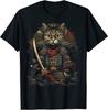 Japanese Artwork Samurai Cats Anime Graphic Unisex T-Shirt