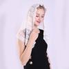 Женская кружевная католическая вуаль для церковного головного убора с цветами, шарф для часовни, шаль из вуали, платок, аксессуары для волос