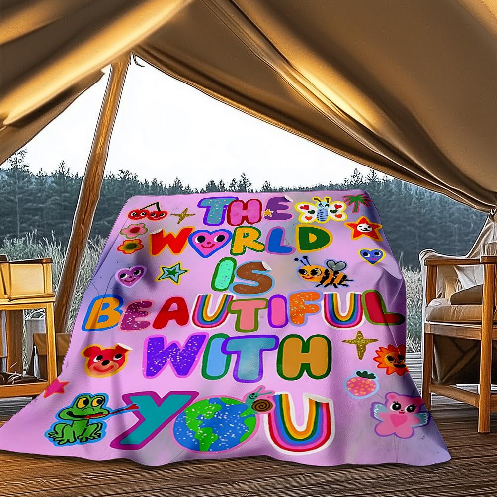 1pc Colorful InspirationalOutdoor Blanket, Soft And Comfortable Blanket, Casual Warm Outdoor Blanket, Good Birthday Gift yy260328055