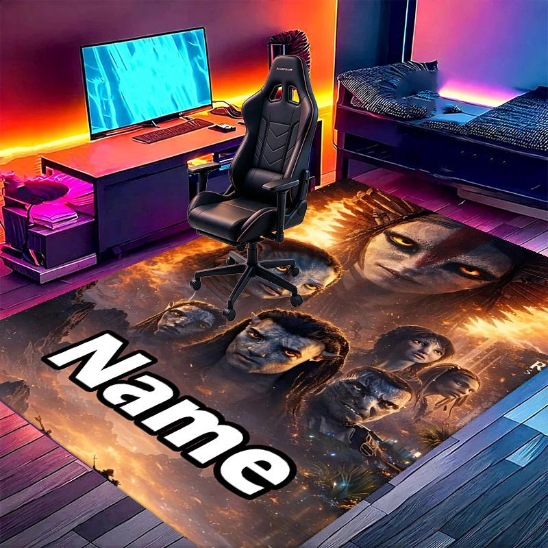 Custom Name Personalized Avatar Print Carpet, Versatile Home Decor Rug, for Playroom, Apartment, Balcony, Entryway, Hallway Gift