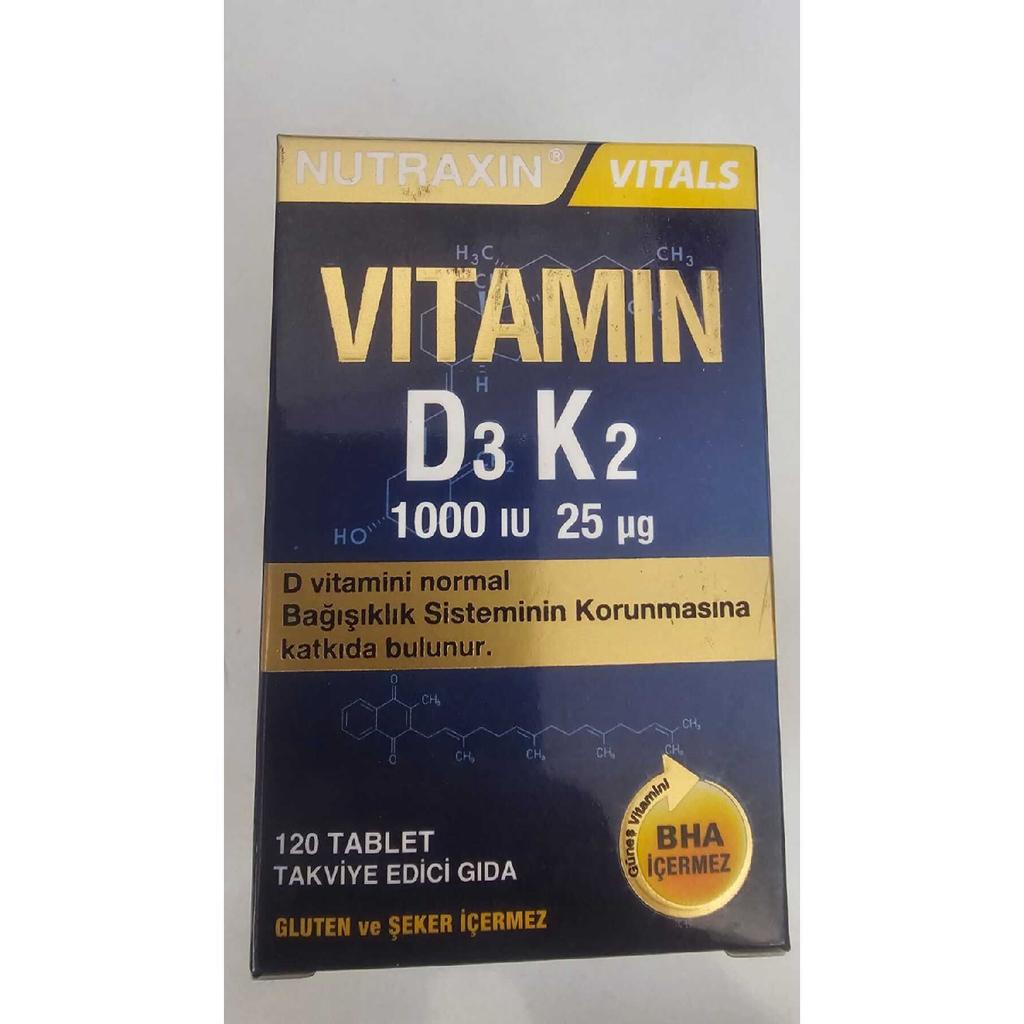 D3k2 120 Tablets - 1000 Iu Vitamin D3, 25 Mcg Vitamin K2