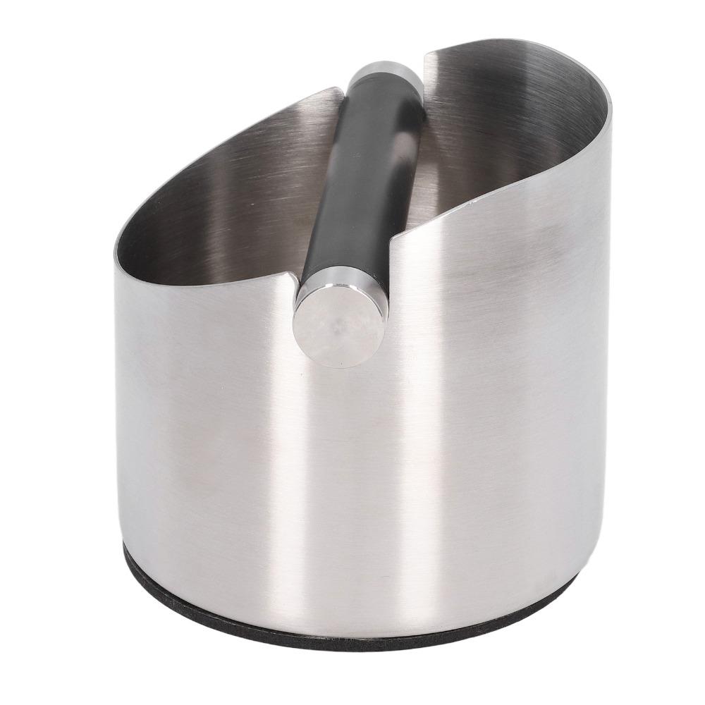 Stainless Steel Coffee Grounds Bucket Rubber Base Stainless Steel Knock Box Espresso Making