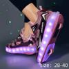 Kids Shoes Adult Roller Shoes LED Super Light Luminous Rechargeable Roller Shoes Children Shoes
