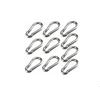 Carabiner Set of 10 Pcs Steel Snap Hooks 6 X 60 Mm Silver