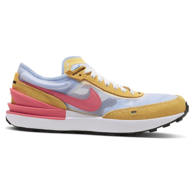 Nike Waffle One Шнуровка Нескользящие Амортизирующие Низкие Повседневные Кроссовки для Детей Оранжевый Белый DC0481-700