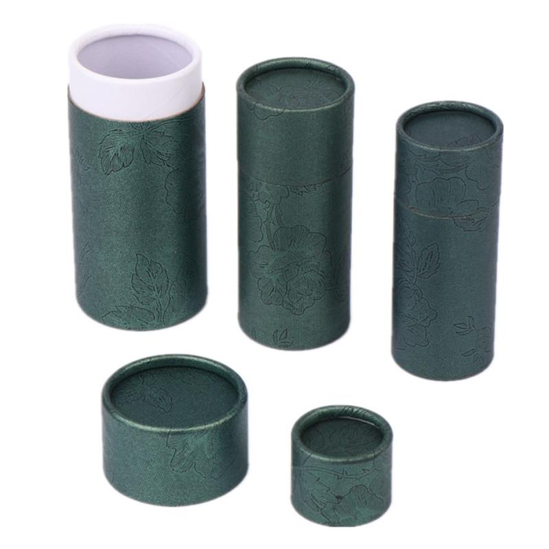 Круглая картонная подарочная коробка Упаковка для флаконов косметических эфирных масел Упаковка для помады Упаковка для духов Коробки из крафт-бумаги