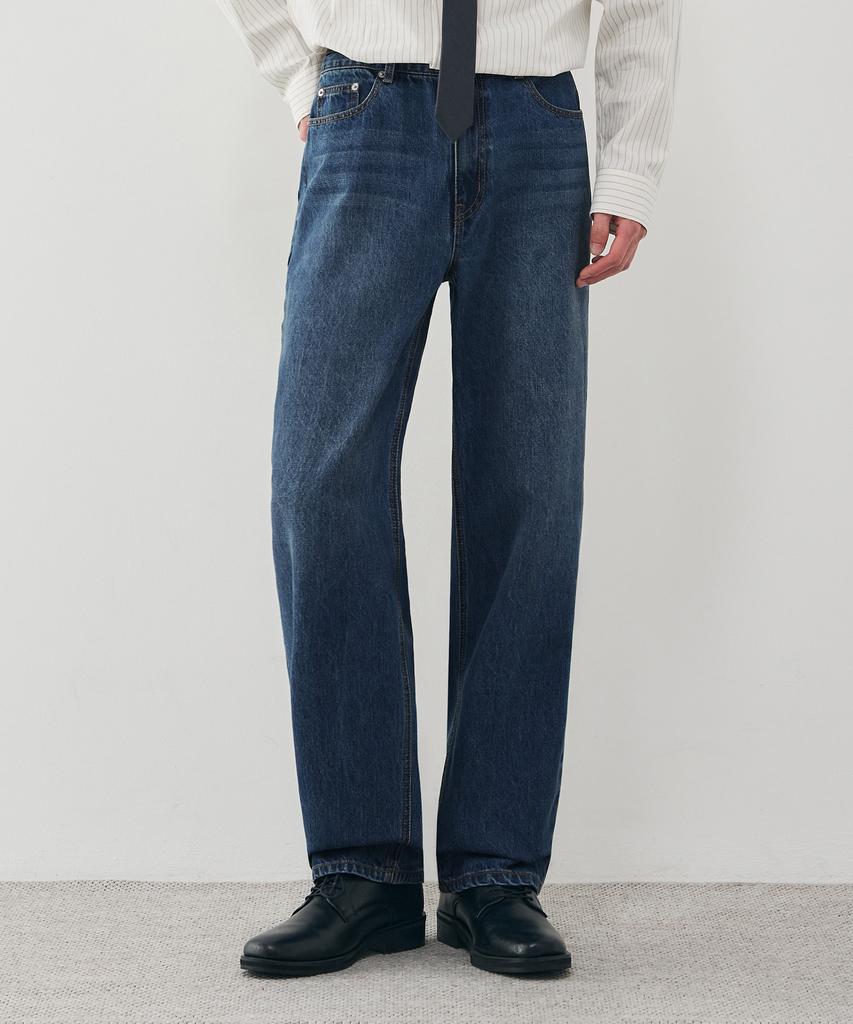 DRAW FIT Usual New Straight Denim Pants [Blue]