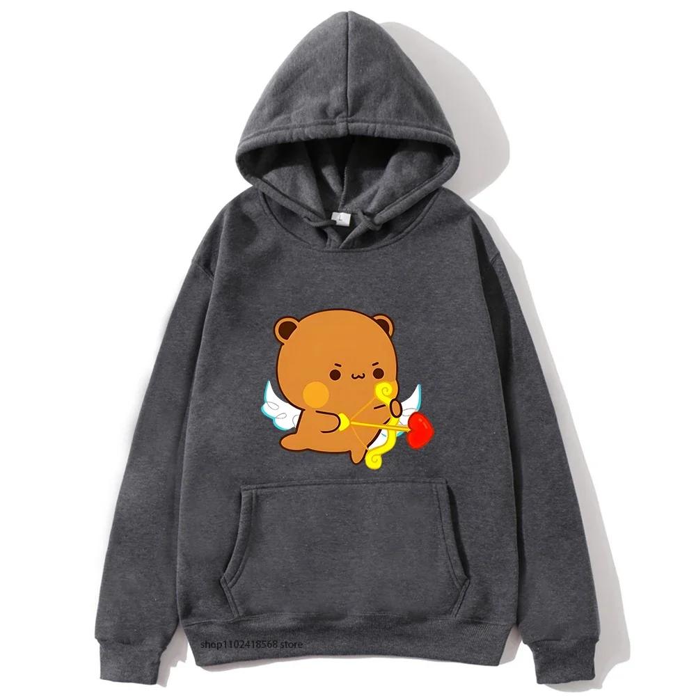 Cute Dudu and Bubu Hoodies Panda and Brownie Bear Couple Sweatshirt Men Women Clothes Kawaii Style Top