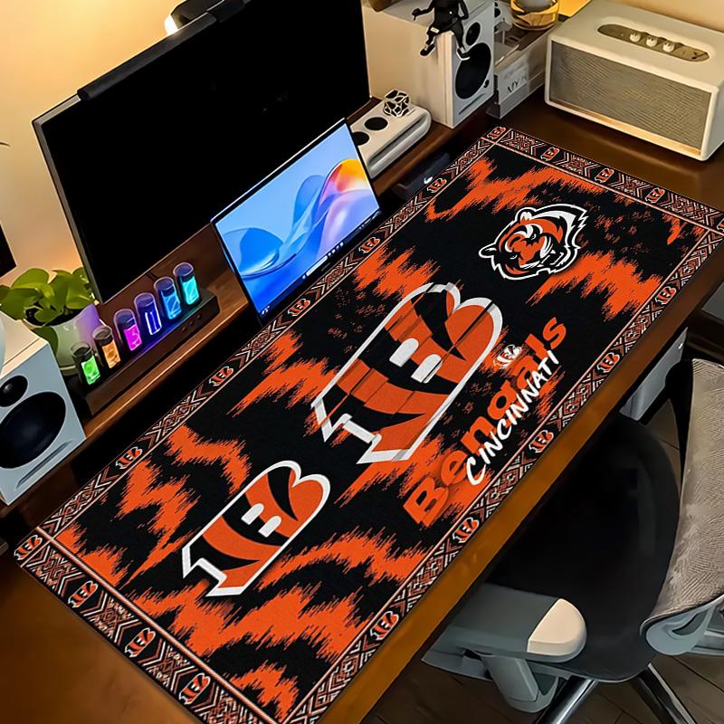 Cincinnati Bengals Color Mouse Pad Large Gaming Table Cushion Non-slip Laptop Tablet Big Mousepad XXL Mat Mini PC Playmat With Lock edge