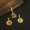 Mini Golden Shovel Golden Pot Keychain Game Peripheral Teamfight Tactics Key Chain Creative Toy Bag Car Key Holder Pendant